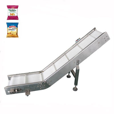 Snack Bag Inclined Cleated Belt Food Grade Conveyor Systems