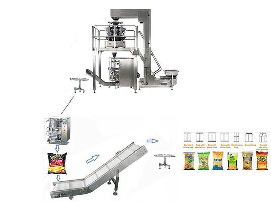Chips Weighing 50g 100g Pillow Bag Packing Machine 30Bags/Min
